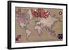 Map Showing the British Empire with Flags and Coats of Arms-null-Framed Giclee Print