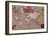 Map Showing the British Empire with Flags and Coats of Arms-null-Framed Giclee Print