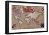 Map Showing the British Empire with Flags and Coats of Arms-null-Framed Giclee Print