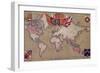 Map Showing the British Empire with Flags and Coats of Arms-null-Framed Giclee Print