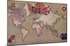 Map Showing the British Empire with Flags and Coats of Arms-null-Mounted Giclee Print