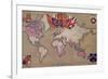 Map Showing the British Empire with Flags and Coats of Arms-null-Framed Giclee Print