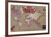 Map Showing the British Empire with Flags and Coats of Arms-null-Framed Giclee Print