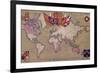 Map Showing the British Empire with Flags and Coats of Arms-null-Framed Giclee Print