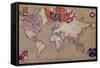 Map Showing the British Empire with Flags and Coats of Arms-null-Framed Stretched Canvas