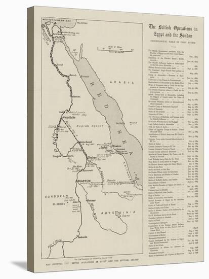 Map Showing the British Operations in Egypt and the Soudan, 1882-1898-null-Stretched Canvas