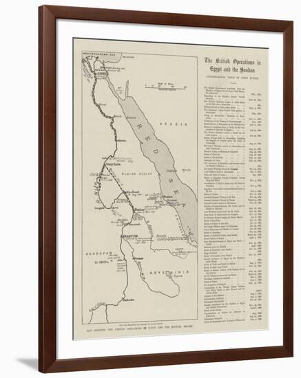 Map Showing the British Operations in Egypt and the Soudan, 1882-1898-null-Framed Giclee Print