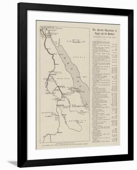 Map Showing the British Operations in Egypt and the Soudan, 1882-1898-null-Framed Giclee Print