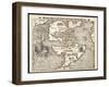 Map Showing the Discoveries by Explorers During the First Half-Century after Columbus-Sebastian Munster-Framed Art Print