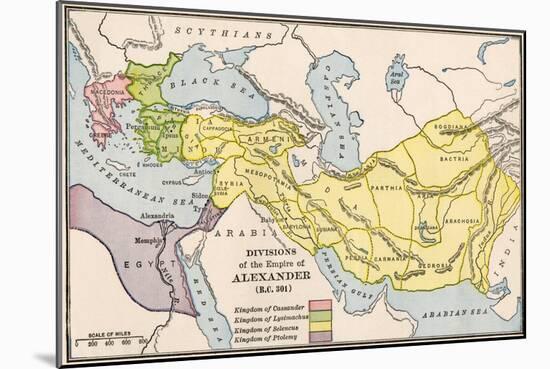 Map Showing the Divisions of the Empire of Alexander the Great After His Death-null-Mounted Giclee Print