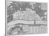 Map Showing the Extent of the Damage Caused by the Great Fire of London, 1666-Wenceslaus Hollar-Stretched Canvas