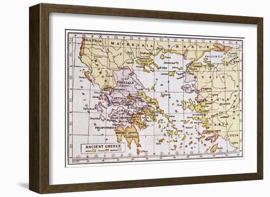 Map Showing the Extent of the Greek Empire and the Surrounding Territories-null-Framed Art Print