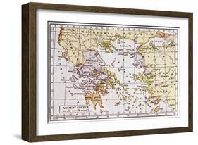 Map Showing the Extent of the Greek Empire and the Surrounding Territories-null-Framed Art Print