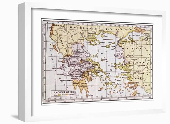 Map Showing the Extent of the Greek Empire and the Surrounding Territories-null-Framed Art Print