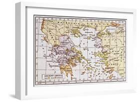 Map Showing the Extent of the Greek Empire and the Surrounding Territories-null-Framed Art Print