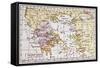 Map Showing the Extent of the Greek Empire and the Surrounding Territories-null-Framed Stretched Canvas