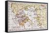 Map Showing the Extent of the Greek Empire and the Surrounding Territories-null-Framed Stretched Canvas