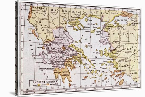 Map Showing the Extent of the Greek Empire and the Surrounding Territories-null-Stretched Canvas