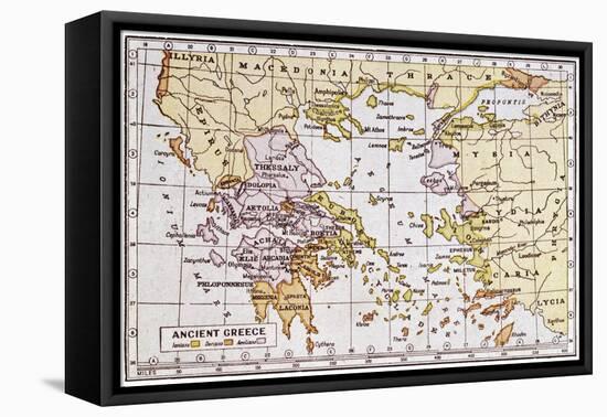 Map Showing the Extent of the Greek Empire and the Surrounding Territories-null-Framed Stretched Canvas