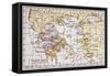 Map Showing the Extent of the Greek Empire and the Surrounding Territories-null-Framed Stretched Canvas