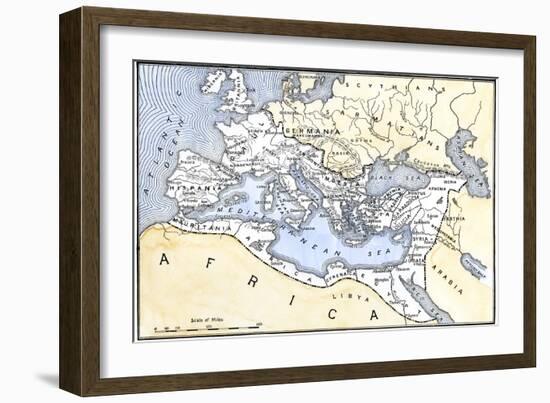 Map Showing the Extent of the Roman Empire-null-Framed Giclee Print