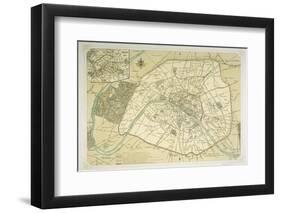 Map Showing the Growth of Paris from Its Earliest Origins to the Latest Projects Under Napoleon III-Felix Benoist-Framed Photographic Print