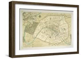 Map Showing the Growth of Paris from Its Earliest Origins to the Latest Projects Under Napoleon III-Felix Benoist-Framed Art Print