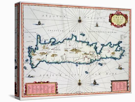 Map Showing the Island of Crete, C.1570-Abraham Ortelius-Stretched Canvas