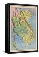 Map Showing the Kingdom of Siam Now Thailand-null-Framed Stretched Canvas