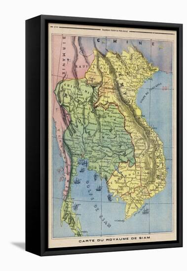 Map Showing the Kingdom of Siam Now Thailand-null-Framed Stretched Canvas