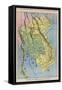 Map Showing the Kingdom of Siam Now Thailand-null-Framed Stretched Canvas