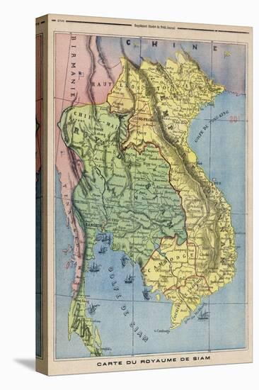 Map Showing the Kingdom of Siam Now Thailand-null-Stretched Canvas