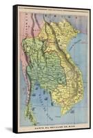 Map Showing the Kingdom of Siam Now Thailand-null-Framed Stretched Canvas