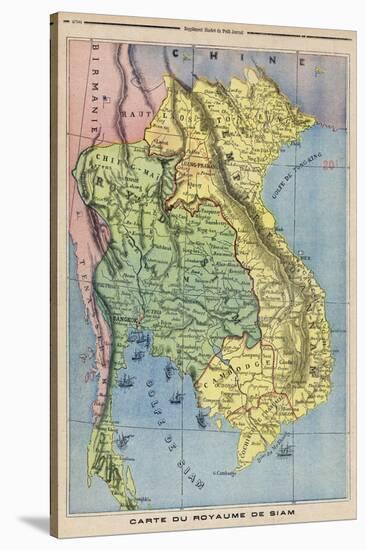 Map Showing the Kingdom of Siam Now Thailand-null-Stretched Canvas