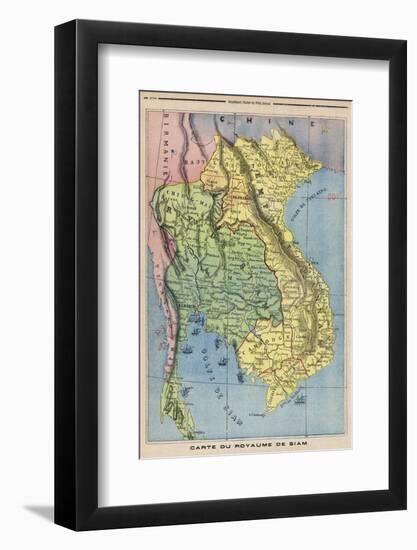 Map Showing the Kingdom of Siam Now Thailand-null-Framed Photographic Print