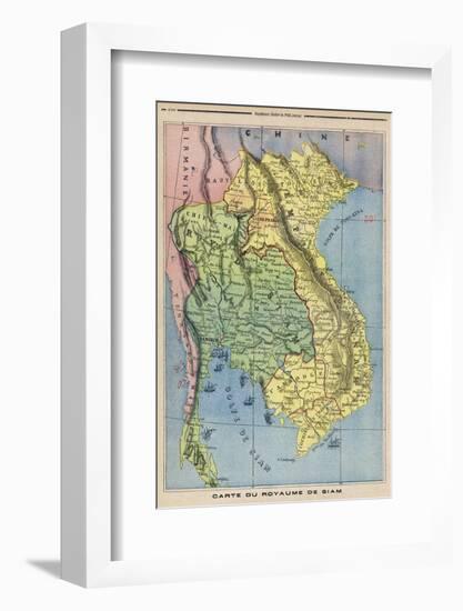 Map Showing the Kingdom of Siam Now Thailand-null-Framed Photographic Print