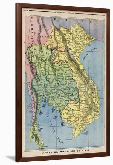 Map Showing the Kingdom of Siam Now Thailand-null-Framed Photographic Print