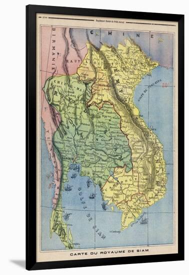 Map Showing the Kingdom of Siam Now Thailand-null-Framed Photographic Print