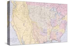 Map Showing the Localities of the Indian Tribes of the Us in 1833-George Catlin-Stretched Canvas