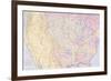 Map Showing the Localities of the Indian Tribes of the Us in 1833-George Catlin-Framed Giclee Print