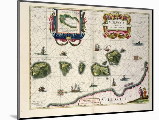 Map Showing the Molucca Islands Off Halmahera, 1640-Joannes Jansson-Mounted Giclee Print