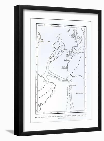 Map Showing the Position of Atlantis-null-Framed Giclee Print