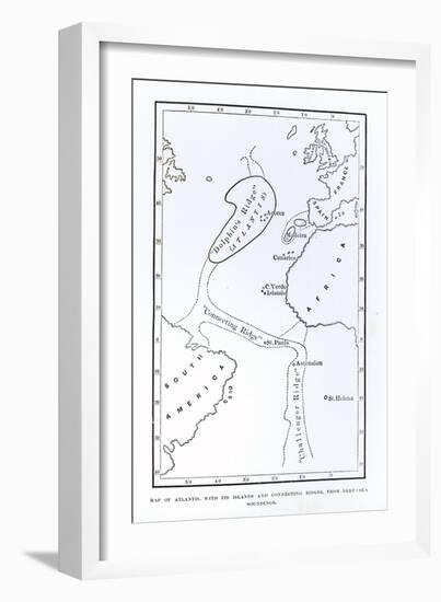 Map Showing the Position of Atlantis-null-Framed Giclee Print