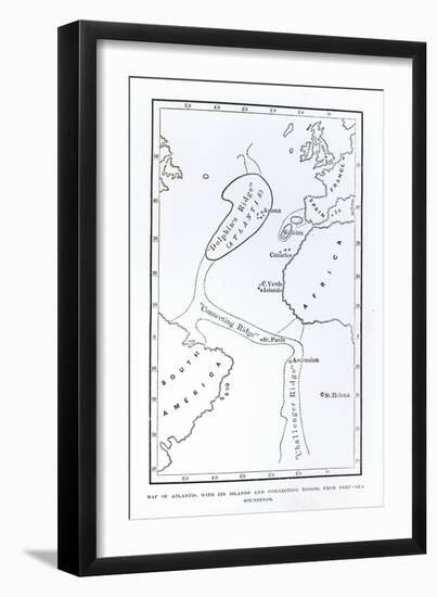 Map Showing the Position of Atlantis-null-Framed Premium Giclee Print