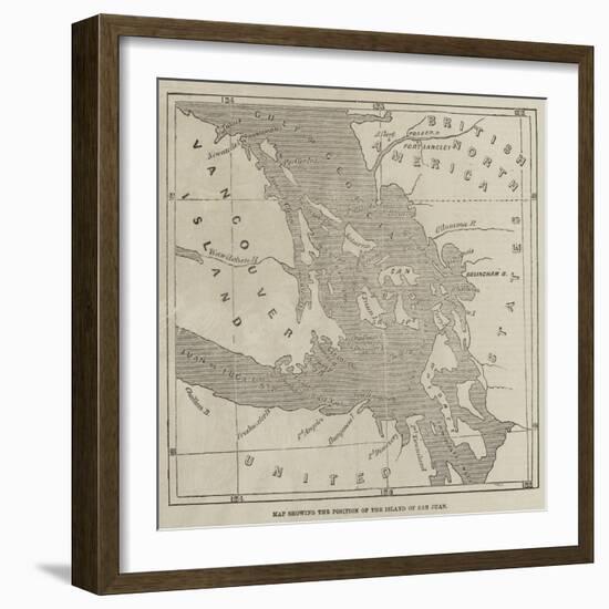 Map Showing the Position of the Island of San Juan-null-Framed Giclee Print