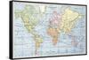 Map Showing the Principal World Trade Shipping Routes, 1912-null-Framed Stretched Canvas