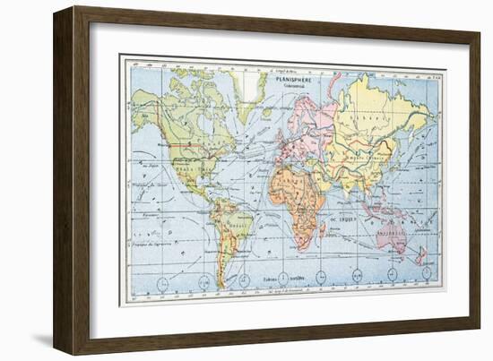 Map Showing the Principal World Trade Shipping Routes, 1912-null-Framed Giclee Print