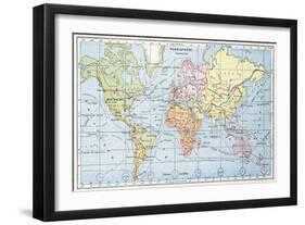 Map Showing the Principal World Trade Shipping Routes, 1912-null-Framed Giclee Print