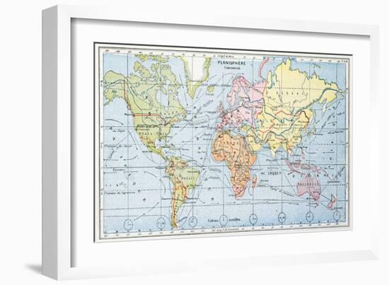 Map Showing the Principal World Trade Shipping Routes, 1912-null-Framed Giclee Print