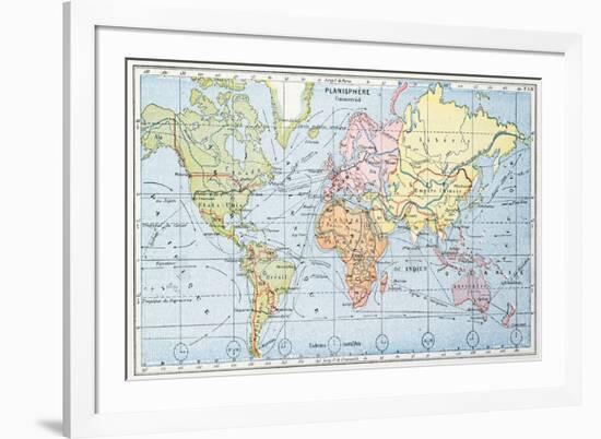 Map Showing the Principal World Trade Shipping Routes, 1912-null-Framed Giclee Print